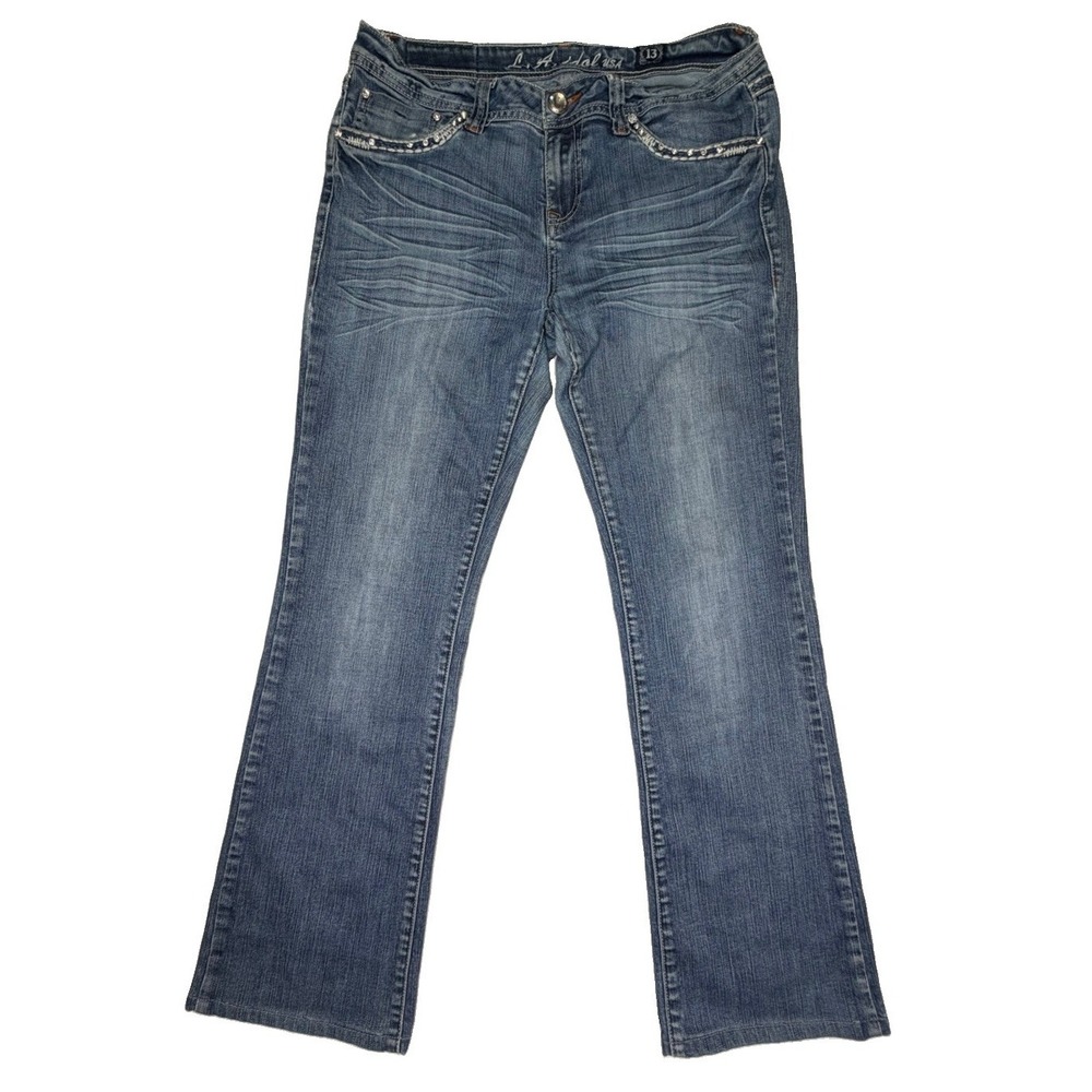 L.A. Idol Jeans USA Women's Size 13 Rhinestone Embellished Bootcut Stretch